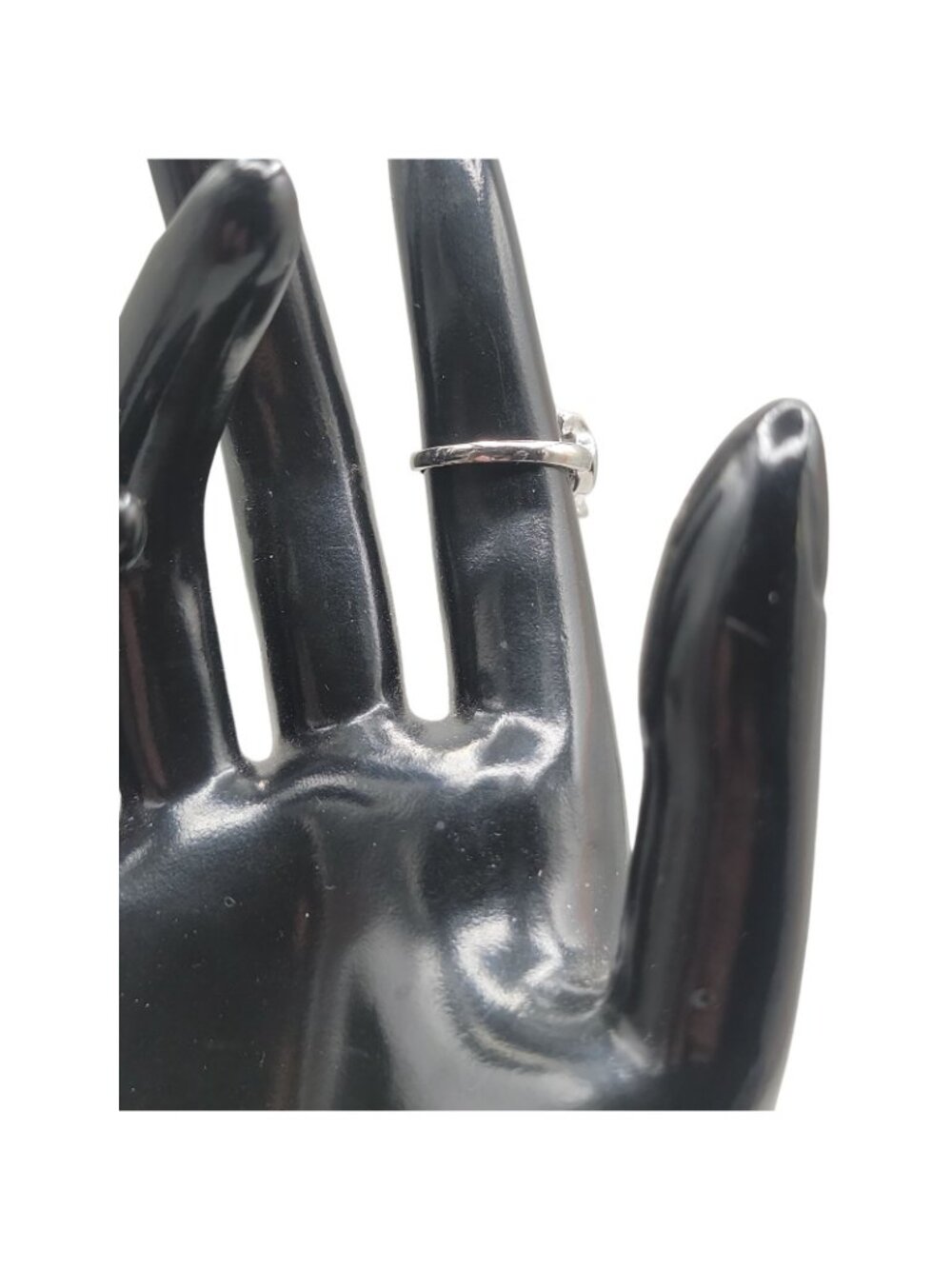 Purple Moonstone Ring Silver Plated Ladies Size 5.5 Heart Side Accents Vintage - Picture 6 of 16